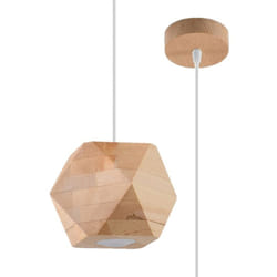 Sollux Lighting Woody Plafonnier suspendu sphérique, bois naturel, 1x GU10
