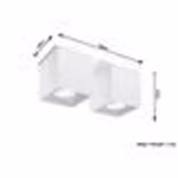 Plafonnier - SOLLUX - QUAD 2 - 2 lumières - Aluminium - Blanc