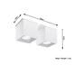 Plafonnier - SOLLUX - QUAD 2 - 2 lumières - Aluminium - Blanc