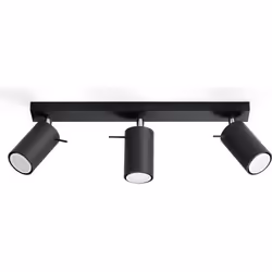 Plafonnier LED - Ring - Moderne - Noir - 3 Ampoules - Design Loft