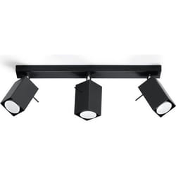 Plafonnier LED MERIDA 3 - SOLLUX - Noir - 3 ampoules GU10 - Design Moderne LOFT