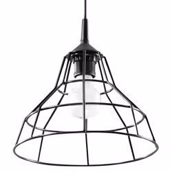 Suspension ANATA E27 LED Moderne Loft BOHO Design Couloir - Noir - SOLLUX - 1 Ampoule - 60W - Acier