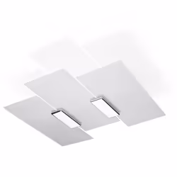Sollux FABIANO - Plafonnier décoratif à 3 ampoules, blanc, chrome, E27 | Finition: blanc, chrome | Matériau: acier, verre | I ...