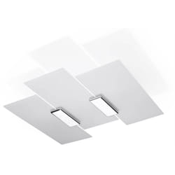 Fabiano - Plafonnier décoratif à 3 ampoules, blanc, chrome, E27 - Sollux