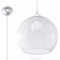 Sollux - Suspension Ball acier, verre 1xE27