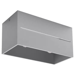 Plafonnier - SOLLUX - LOBO 2 - 2 Ampoules - Gris - Moderne Loft Design pour Chambre Salon Escalier Couloir