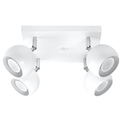 Plafonnier LED moderne LOFT design spot - SOLLUX - OCULARE 4 - 4 ampoules GU10 - Blanc
