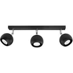 Plafonnier LED moderne LOFT design spot - SOLLUX - OCULARE 3 - 3 ampoules GU10 - noir