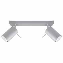 Plafonnier LED RING 2 - SOLLUX - Gris - 2 ampoules GU10 - Style Loft Moderne