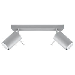 Plafonnier LED RING 2 - SOLLUX - Gris - 2 ampoules GU10 - Style Loft Moderne