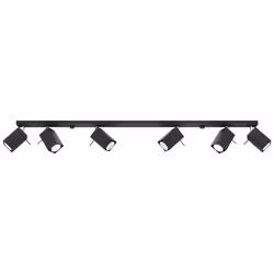 Sollux MERIDA - Barre de projecteur à 6 lumières noir, GU10 | Finition: noir | Matériau: acier | Indice de protection IP: IP2 ...