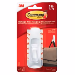 3M 17003FGN, Intérieure, Crochet universel, Blanc, Bande adhésive, Verre, Mur peint, Carrelage et métal, Rectangle