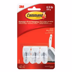 Command 17067FGN, Accroche tableaux et cadres, Acier inoxydable, Blanc, 0,225 kg, 3 pièce(s), Ampoule
