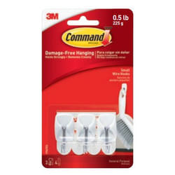Command 17067FGN crochet pour rangement à usage domestique Accroche tableaux et cadres Acier inoxydable, Blanc 3 pièce(s)
