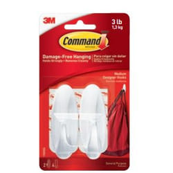 3M 17081FGN crochet pour rangement à usage domestique Intérieure Crochet universel Blanc 2 pièce(s)