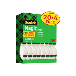 Scotch - Ruban adhésif - Pack économique de 24 rouleaux - 33 m x 19 mm - Idéal pour bureau et emballage