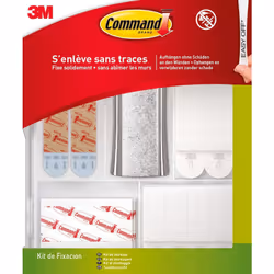 Fixer sans outil, sans trou et sans trace Avec la technologie Command™, oubliez les clous, vis, punaises qui abîment les murs ...