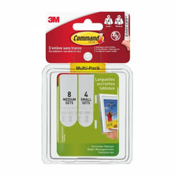 Command - Lot de 24 languettes adhésives 8s + 16m blanc