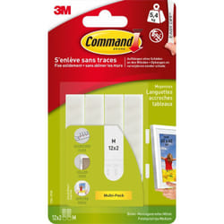Lot de 24 languettes adhésives Tableaux blanc - Command