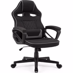 SENSE7 Knight, Siège de jeu sur PC, 120 kg, Chaise avec assise rembourrée, Dossier rembourré, Noir, Noir