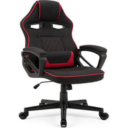 Chaise de Jeu - SENSE7 - Knight - Ergonomique - Coussins réglables - Noir-Rouge
