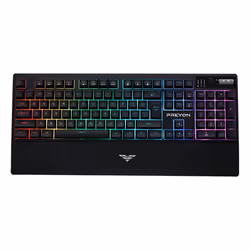 PREYON PLCA104B, Avec fil, USB, Clavier à membrane, QWERTY, LED RGB, Noir