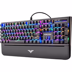 PREYON PLCB104B, Avec fil, USB, Clavier à membrane, QWERTY, LED RGB, Noir