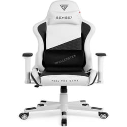 Chaise Gaming - SENSE7 - Spellcaster Senshi Edition - Cuir écologique - Réglable en hauteur - Blanc