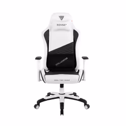 SENSE7 Spellcaster Senshi XL, Siège de jeu universel, 160 kg, Noir/Blanc, Noir, Noir, Blanc, Simili-cuir