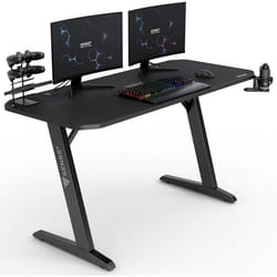 SENSE7 Bureau Nomad Classic Bureau Gaming 140x60 Bureau PC avec Crochet pour Casque Porte-gobelet Support pour Manette