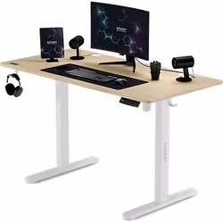 Bureau électrique - SENSE7 - NOJO - 120x60 cm - Réglage hauteur - Système anti-collision - White-Pine