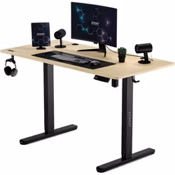 Bureau électrique - SENSE7 - NOJO - Réglable en hauteur - Plateau de câbles - Design Black-Pine