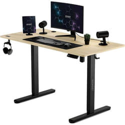 Bureau électrique - SENSE7 - NOJO - Réglable en hauteur - Plateau de câbles - Design Black-Pine