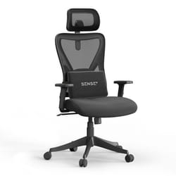 Chaise de Bureau Ergonomique - SENSE7 - TONE - Appui-tête Réglable - Accoudoirs Ajustables - 130kg Noir