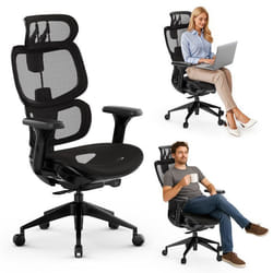 Chaise de Bureau Ergonomique - SENSE7 - Nobu - Appui-tête réglable - Accoudoirs 3D - Dossier inclinable