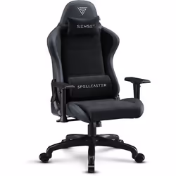 Chaise Gaming - FUKU - Spellcaster - Cuir Éco & Alcantara - Inclinaison 160° - Accoudoirs 1D - Noir