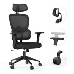 Chaise de Bureau Ergonomique - SENSE7 - VENO - Appui-tête Réglable - Accoudoirs Ajustables - Dossier en Maille
