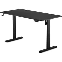 SENSE7 Bureau électrique NOJO 140x70 cm Bureau Debout avec Mémoire Réglage Silencieux Bureau de Jeu avec Crochets Noir