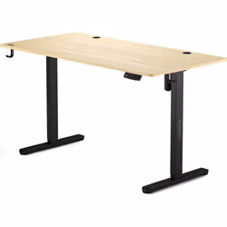 SENSE7 Bureau électrique NOJO 140x70 cm Bureau Debout avec Mémoire Réglage Silencieux Bureau de Jeu avec Crochets Pin Noir