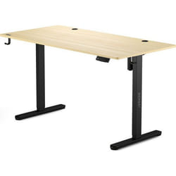 SENSE7 Bureau électrique NOJO 140x70 cm Bureau Debout avec Mémoire Réglage Silencieux Bureau de Jeu avec Crochets Pin Noir