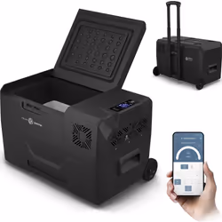 PEME Glaciere Auto - Glaciere Moto compresseur - 27 l - Expedition 30 - Glaciere Moto contrôle du smartphone - Noir