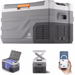 PEME Glaciere Auto - Glaciere Moto compresseur - 268 l - Quest 30 - Glaciere Moto contrôle du smartphone - Orange