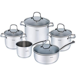 Ensemble de casseroles - KLAUSBERG - KB-7215 - Acier inoxydable 18/10 - 9 pièces - Antiadhésif marbre
