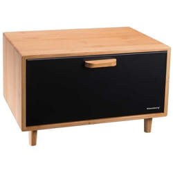 Boîte à pain - KLAUSBERG - KB-7399 - Bambou - Acier - Noir - 38x26x23 cm