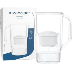 Wessper D1 SOLID Carafe 2.8 L Compatible avec Brita Maxtra Contient une carafe filtrante + un filtre à eau