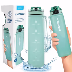Bouteille de sport - WESSPER - Gourde ActiveMax Triline - Tritan résistant - 1000ml - Menthe