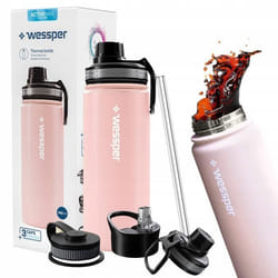 Gourde Isotherme - WESSPER - ActiveMax Steeline - Acier inoxydable - 500ml - Rose