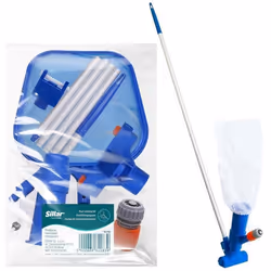 KIT UNIVERSEL DE NETTOYAGE DE PISCINE AVEC ASPIRATEUR ET RAMASSEUR TÉLESCOPIQUE