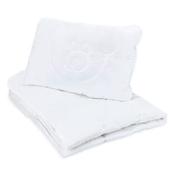 Couverture bébé et oreiller motif ours - TOTSY BABY - Blanc - Légère et douce - Lavable en machine