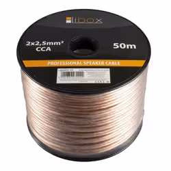 Libox Kabel głośnikowy 2x2,50mm LB0009-50, Aluminium cuivré (CCA), 50 m, Transparent